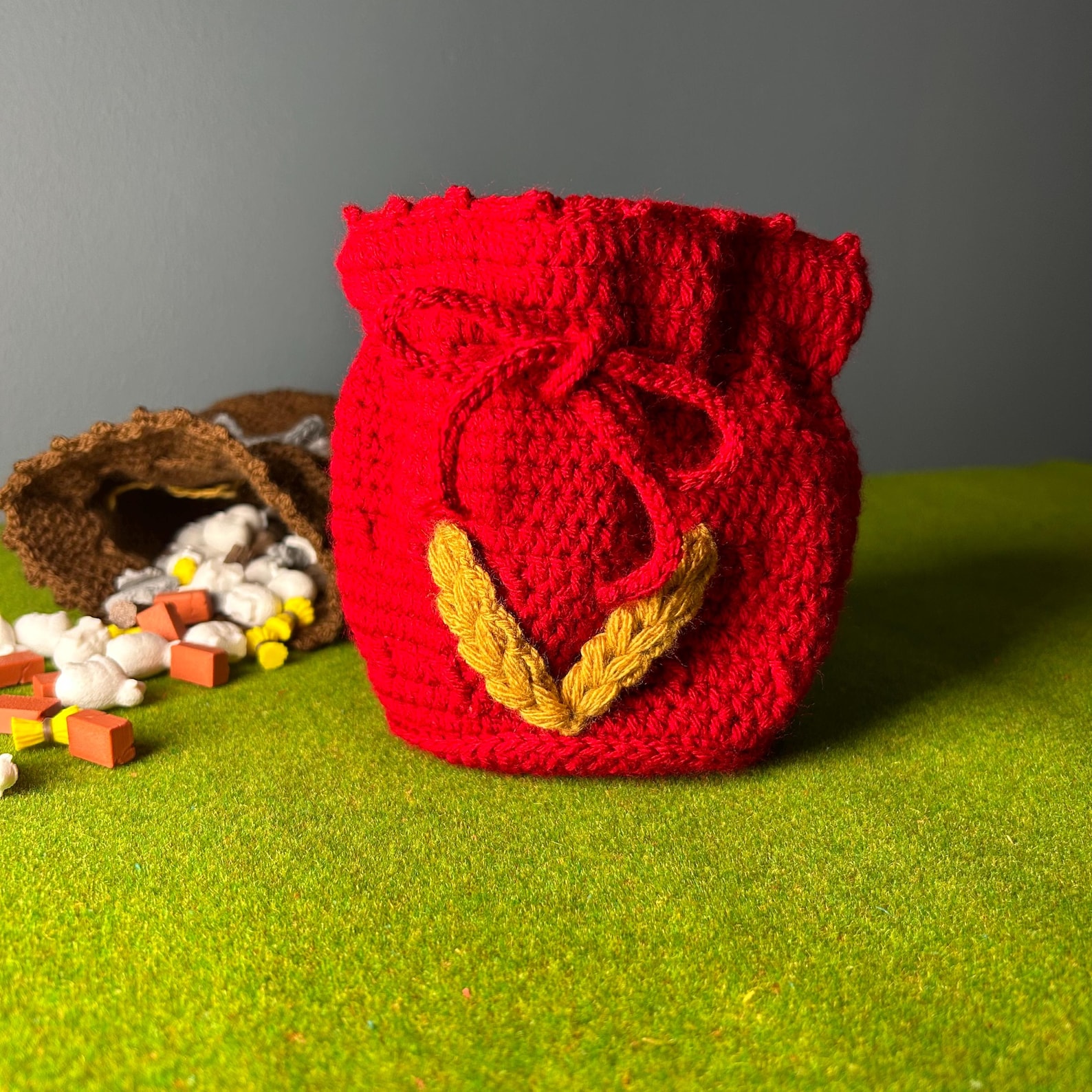 Crocheted Token Bag — Sheep & Wheat — photo 2