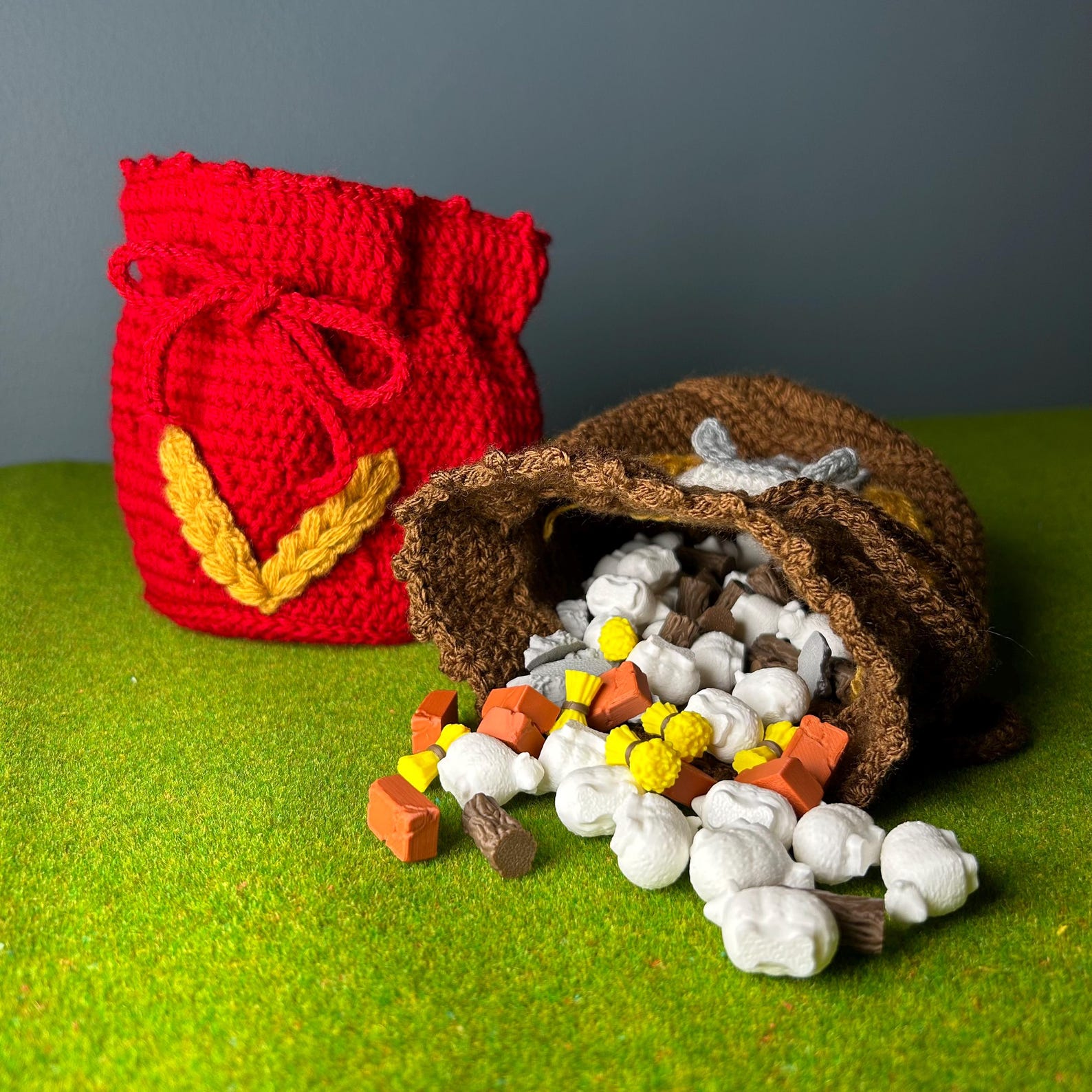 Crocheted Token Bag — Sheep & Wheat — photo 3
