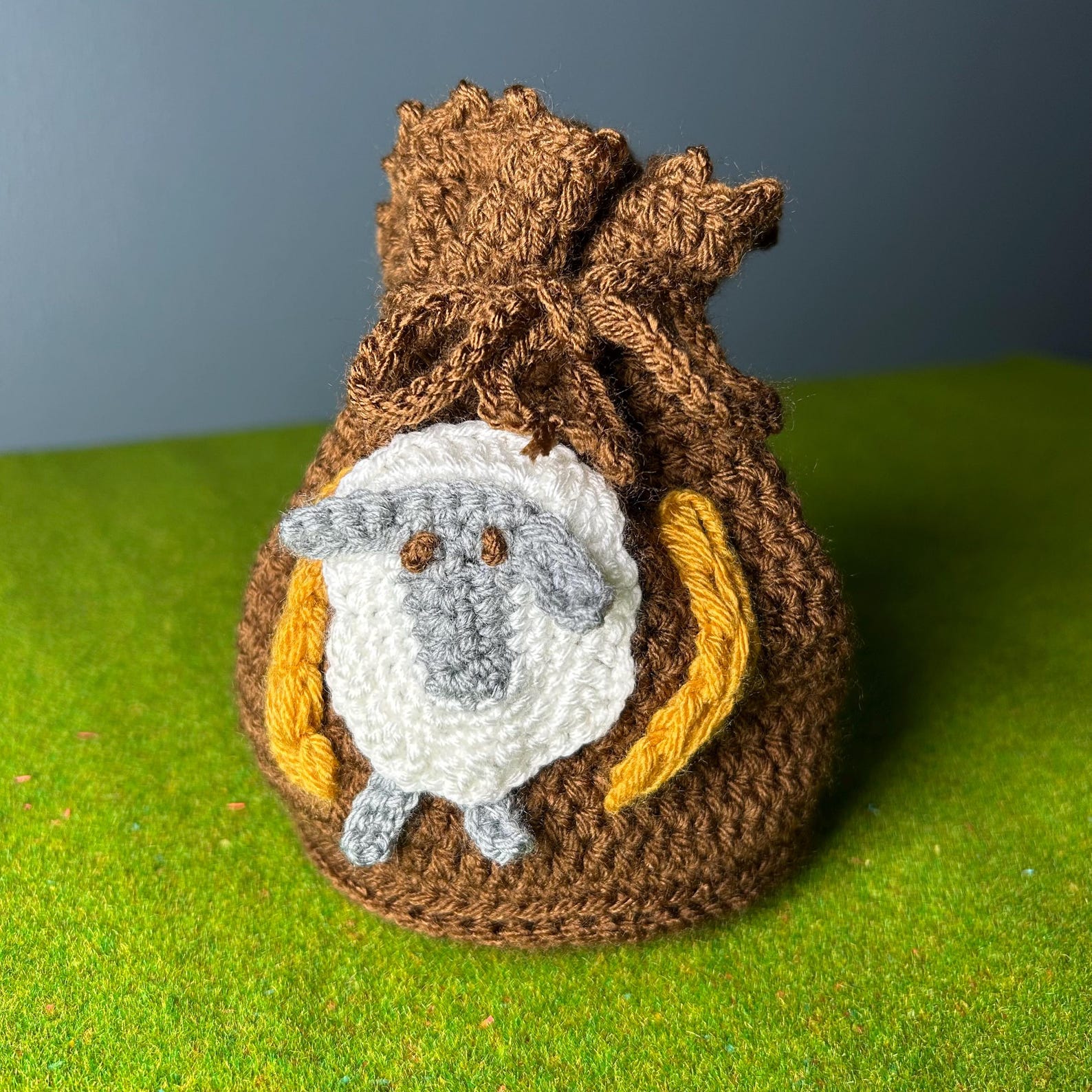 Crocheted Token Bag — Sheep & Wheat — photo 4