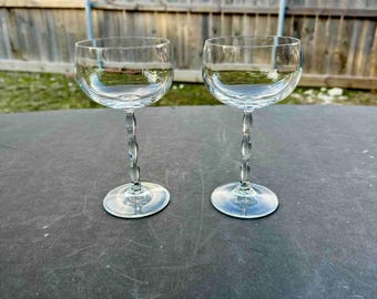 Christopher Stuart Opus Glasses Set of 2 / Opus Champagne/Tall Sherbet Glasses / Elegant Christopher Stuart Glass Pair
