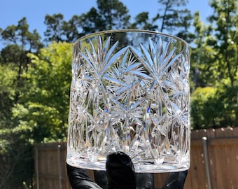 Vintage Crystal Bowl – Cut Hobstar Pinwheel Design / European-Style Cut Crystal Bowl – Hobstar Design