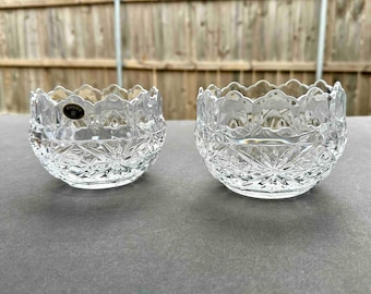 Set of 2 Cut Crystal Bowls – Bohemia Czech Vintage / Vintage Bohemia Czech Republic Cut Lead Crystal Bowls (Set of 2)
