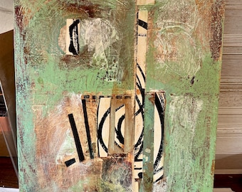 Edmond L. Lacoste III Original Mixed Media Art | 11×14 Textured Abstract on Panel | New Orleans Artist | Signed Modern Wall Art