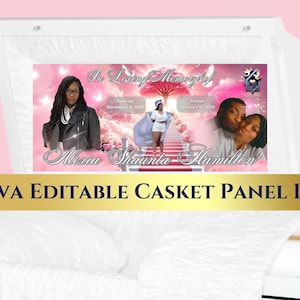 Pink Angel Alexia Casket Panel Insert Template