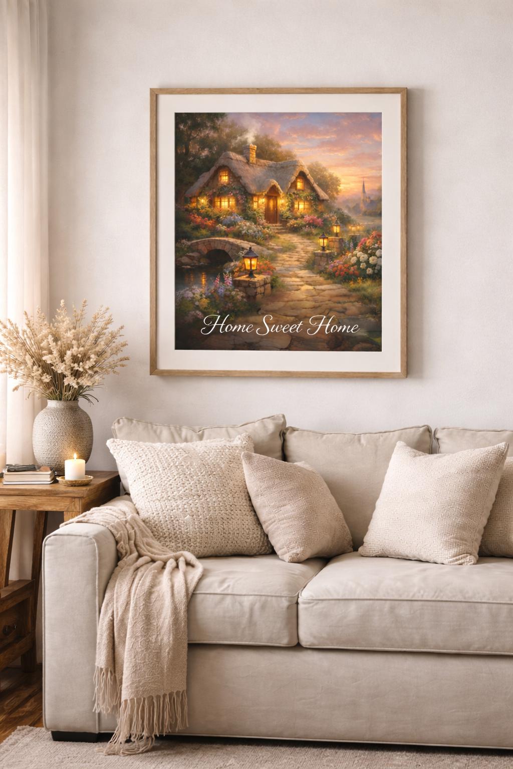 Cozy Cottage Print, Storybook Landscape Art (digital Download) - Etsy