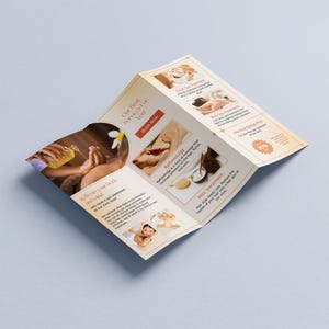 Editable Aesthetic Trifold Brochure, Skin Care Spa Brochure Template, Price List Template, Beauty Salon Pricing List, Menu Catalog,DIY Canva