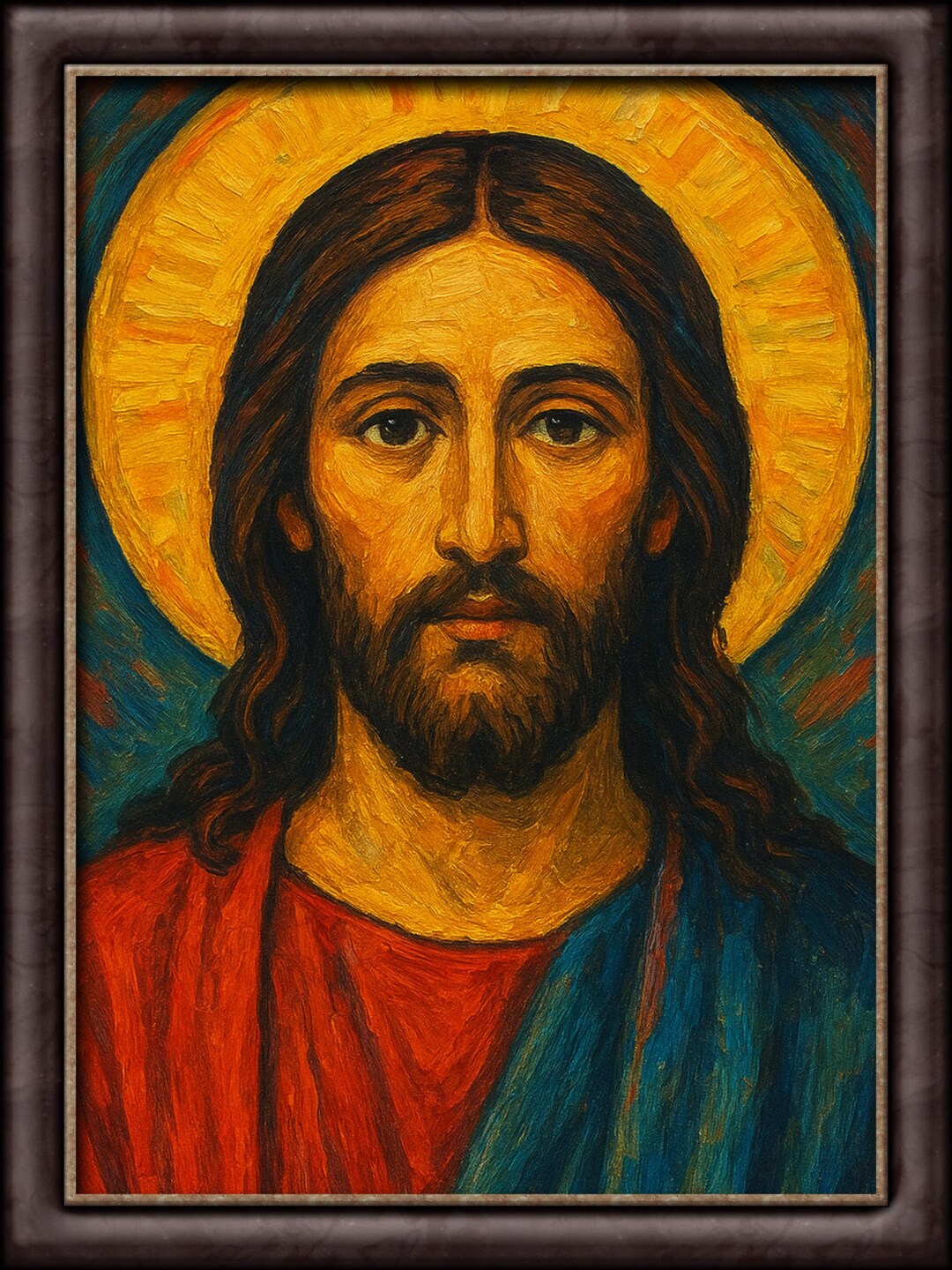 Digital Jesus Painting Poster - Etsy