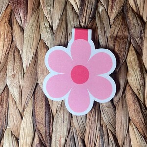 Pink Flower Magnetic Bookmark - Cute Floral Book Marker, gift readers, Bookish Gift, Planner Accessory, Spring Stationary