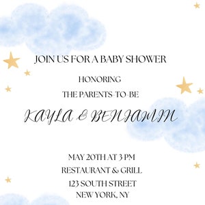 Invitación para baby shower: digital y personalizable