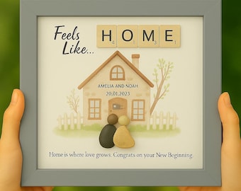 Personalized New Home Pebble Art – Housewarming Gift
