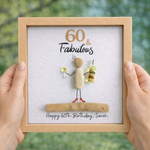 Regalo de cumpleaños personalizado con arte en piedras para ella, cumpleaños importante imagen 3