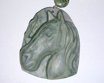 Ribbon Jasper Hand Carved Horse