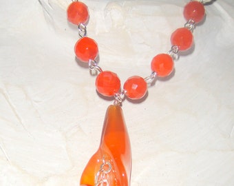 Carnelian Faceted Bead Necklace