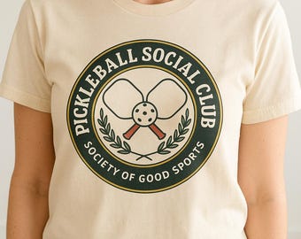 Pickleball Social Club Tee | Retro Collegiate Design