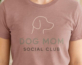 Dog Mom Social Club Tee | Retro Minimalist Pet Lover Shirt