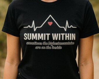 Mountain Heartbeat Shirt | Minimalist Hiking Tee, Bella Canvas 3001