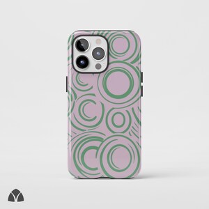 Modern Green Graphic Phone Case, Minimalist Abstract Pattern iPhone Case, Bold Trendy Geometric Phone Case