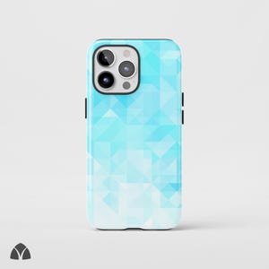 Modern Blue Geometric Phone Case, Minimalist Pastel iPhone Case, Trendy Abstract Pattern Phone Case