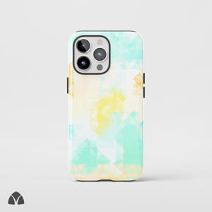 Modern Blue Geometric Phone Case, Minimalist Pastel iPhone Case, Trendy Abstract Pattern Phone Case