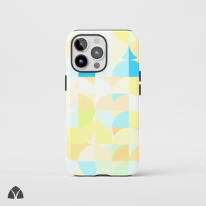 Modern Yellow Bauhaus Phone Case, Minimalist Geometric iPhone Case, Artistic Abstract Pattern Phone Case