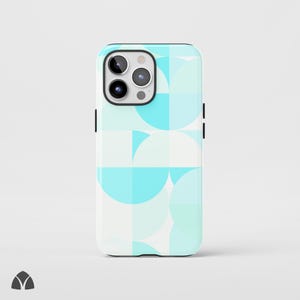 Modern Lightcyan Bauhaus Phone Case, Minimalist Geometric iPhone Case, Artistic Abstract Pattern Phone Case