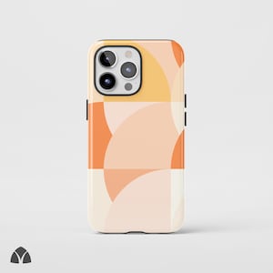 Modern White Bauhaus Phone Case, Minimalist Geometric iPhone Case, Artistic Abstract Pattern Phone Case