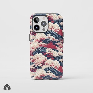Elegant Yellow Yuzen Wave Phone Case, Japanese Art Pattern iPhone Case, Bold Gold Ocean Aesthetic Phone Case