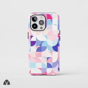 Modern White Bauhaus Phone Case, Minimalist Geometric iPhone Case, Artistic Abstract Pattern Phone Case