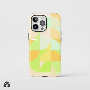 Modern Green Bauhaus Phone Case, Minimalist Geometric iPhone Case, Artistic Abstract Pattern Phone Case