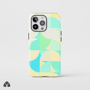 Modern Blue Bauhaus Phone Case, Minimalist Geometric iPhone Case, Artistic Abstract Pattern Phone Case