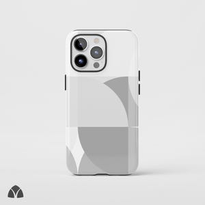 Modern Grey Bauhaus Phone Case, Minimalist Geometric iPhone Case, Artistic Abstract Pattern Phone Case