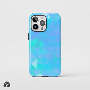 Modern Blue Geometric Phone Case, Minimalist Pastel iPhone Case, Trendy Abstract Pattern Phone Case