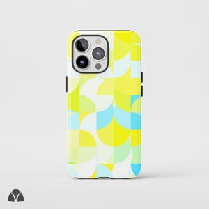 Modern White Bauhaus Phone Case, Minimalist Geometric iPhone Case, Artistic Abstract Pattern Phone Case