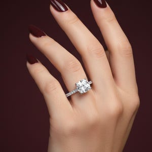 2 CT Cushion Cut Lab Grown Diamond Engagement Ring – Sparkling Solitaire | Gold | Silver | Platinum