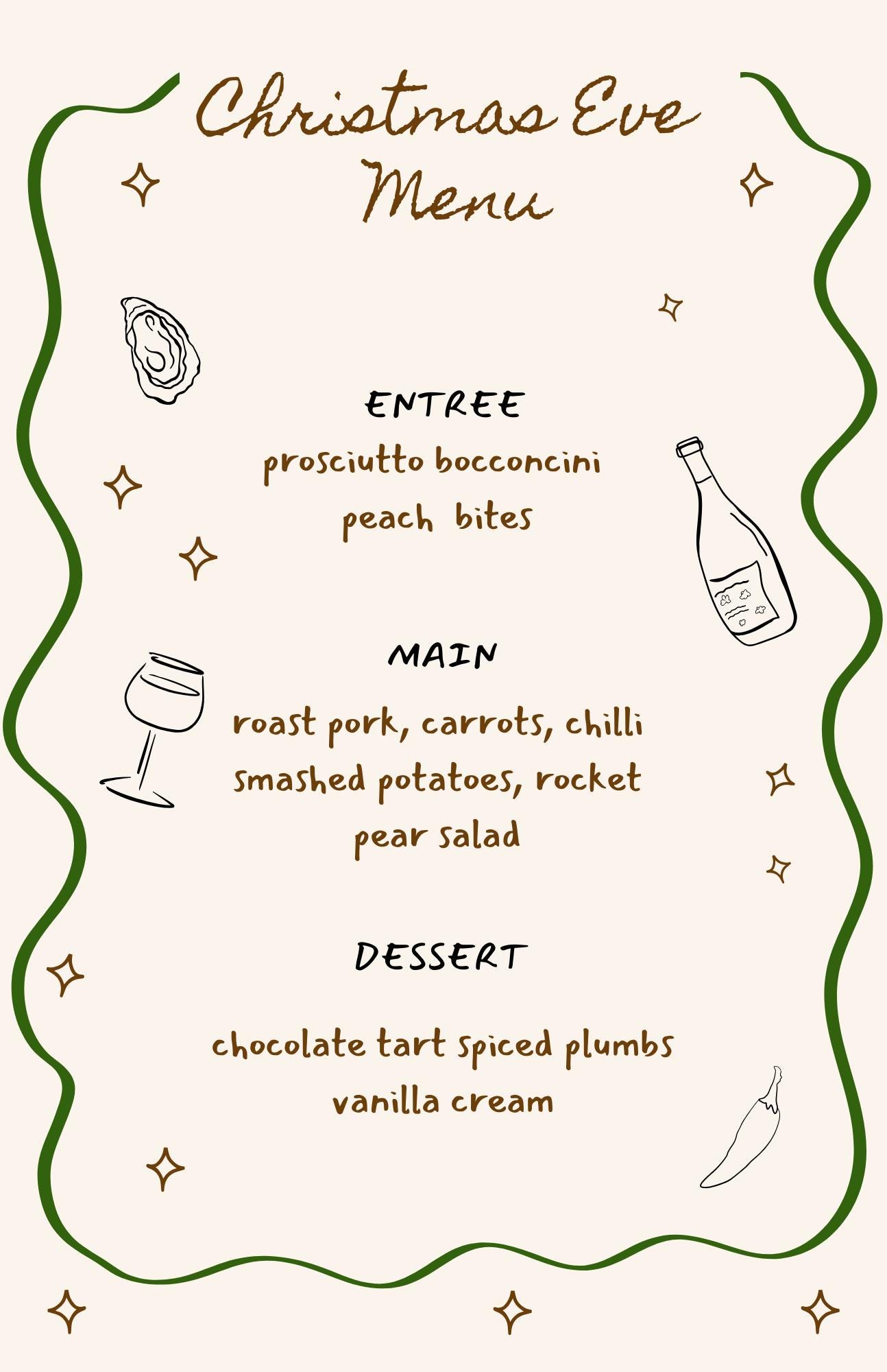 Customizable Digital Printable Menu Template - Modern Editable Design ...