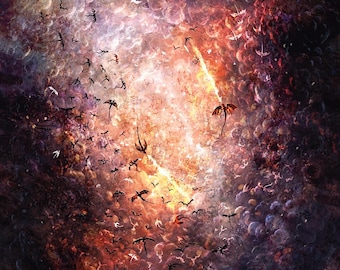 Cosmic Conquest Dragon Fantasy Art Print