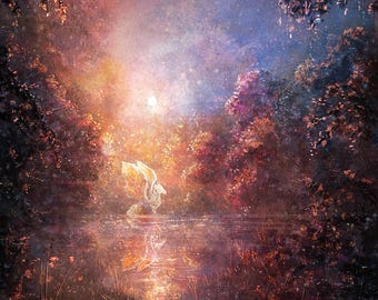 Calm Dragon Fantasy Art Print