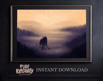 Norwegian Troll Print: Dark Gothic Fantasy Art (Digital Download)