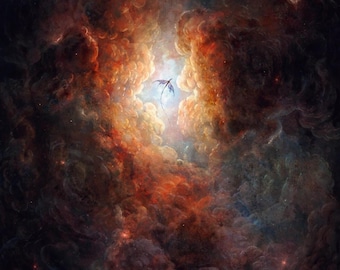 Cosmic Dragon Fantasy Art Print