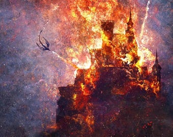 Dragon Castle Fantasy Art Print