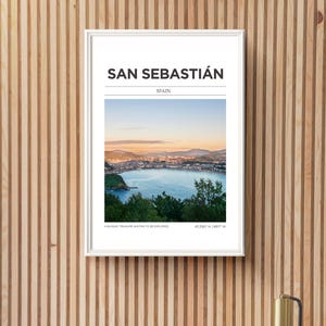 Póster de San Sebastián, España, arte mural de San Sebastián, fotografía de San Sebastián, arte mural del País Vasco, Donostia-San Sebastián