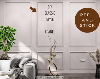 Self-Adhering Wall Molding - 1 Panel Design - DIY do it yourself Peel and Stick-Basic1
