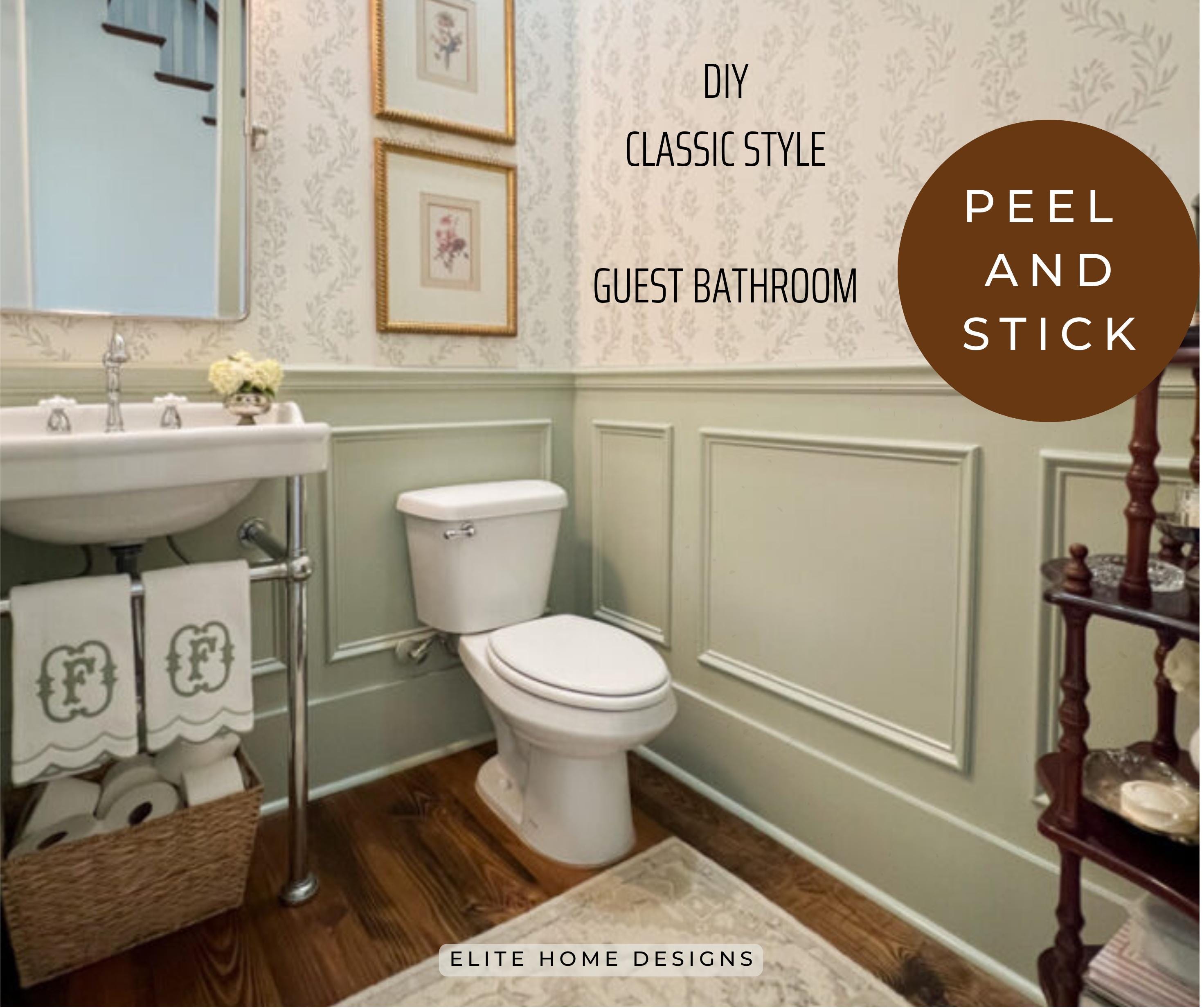 Self-Adhering Wall Molding Kit - Wainscoting - 3 Panel Design plus Chair rail - DIY do it yourself Peel and Stick