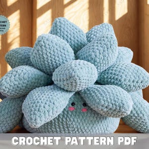 Anfänger häkeln großes Sukkulentenkissen Muster Easy Home Decor DIY Sukkulentenpflanzenkissen Digital Schlafzimmer Anzeige PDF-Tutorial