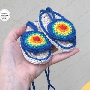 Baby Strap Flip Flops Crochet Pattern Newborn Baby Sandals DIY Infant Booties Baby Girl Slippers Crochet Baby Summer Shoes PDF