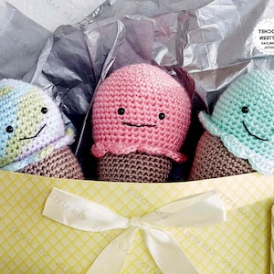 Modèle de cornet de crème glacée au crochet sans couture : nourriture facile pour amigurumi (didacticiel PDF)