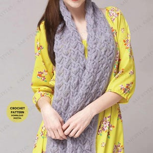 Oversized Ribbed Scarf Crochet Pattern: Shawal Combo (Digital Download PDF)