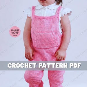 Pink Baby Overalls Knitting Pattern: Beginner-Friendly Romper (PDF Pattern, 0-6 Months)