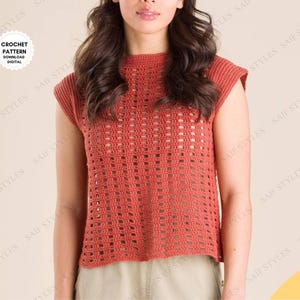 Crochet T-Shirt Pattern: Emma Bergstrom Design, XS-5XL (PDF)