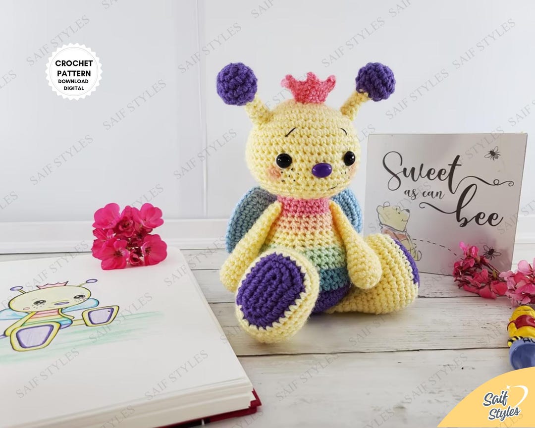 Bumble Bee Crochet Pattern Little Amigurumi Bee DIY Cute Crochet Bee ...